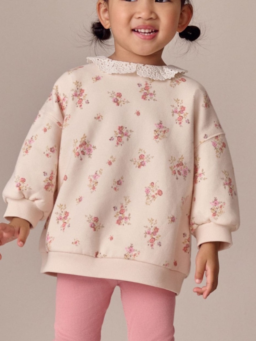 Next Ditsy Floral Sweatshirt in Light Pink Sz 2-3yrs EUC $38R